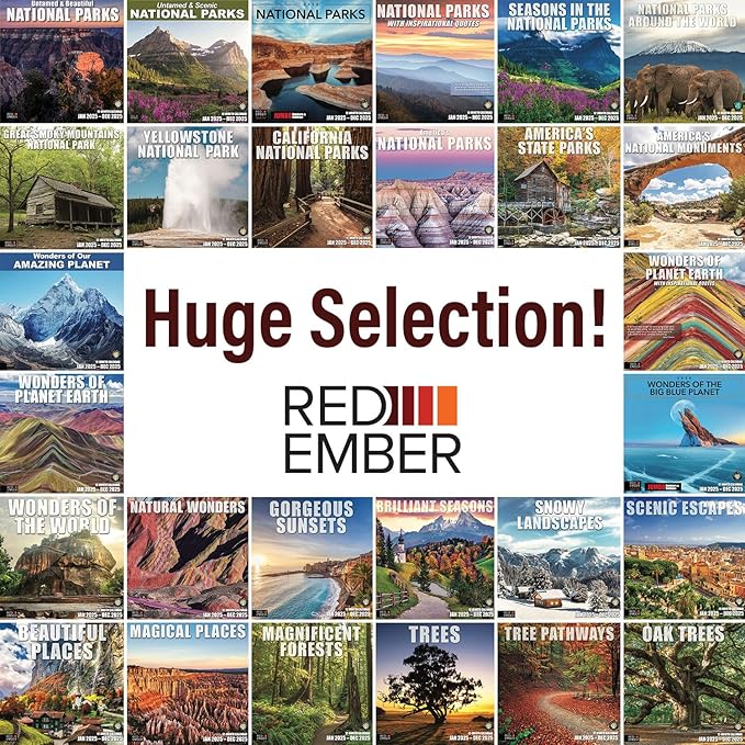 RED EMBER Wonders of Planet Earth with Quotes 2025 Wall Calendar 12 Month | 12" x 24" Open | Thick & Sturdy Paper | Giftable | Calendar 2025