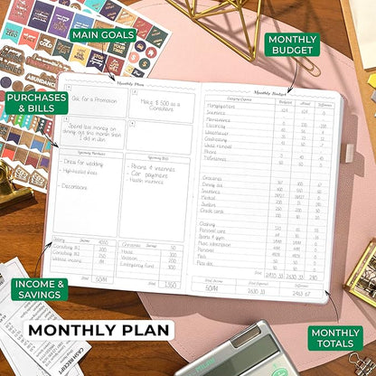 GoGirl Budget Planner – Monthly Financial Planner Organizer Budget Book. Expense Tracker Notebook Journal to Control Money, Compact (Rose Gold)