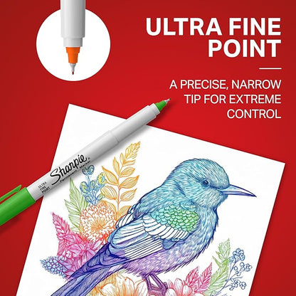 Sharpie Color Burst Permanent Marker Set, Ultra-Fine Tip Markers, Artist Markers, Writing Markers, Drawing Markers, Assorted Colors, 24 Count